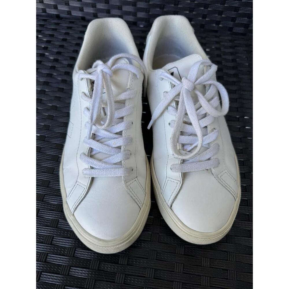 VEJA Esplar Leather Low-Top Sneakers White Beige Suede Heel Size EU 39 US‎ 8 - Picture 4 of 9